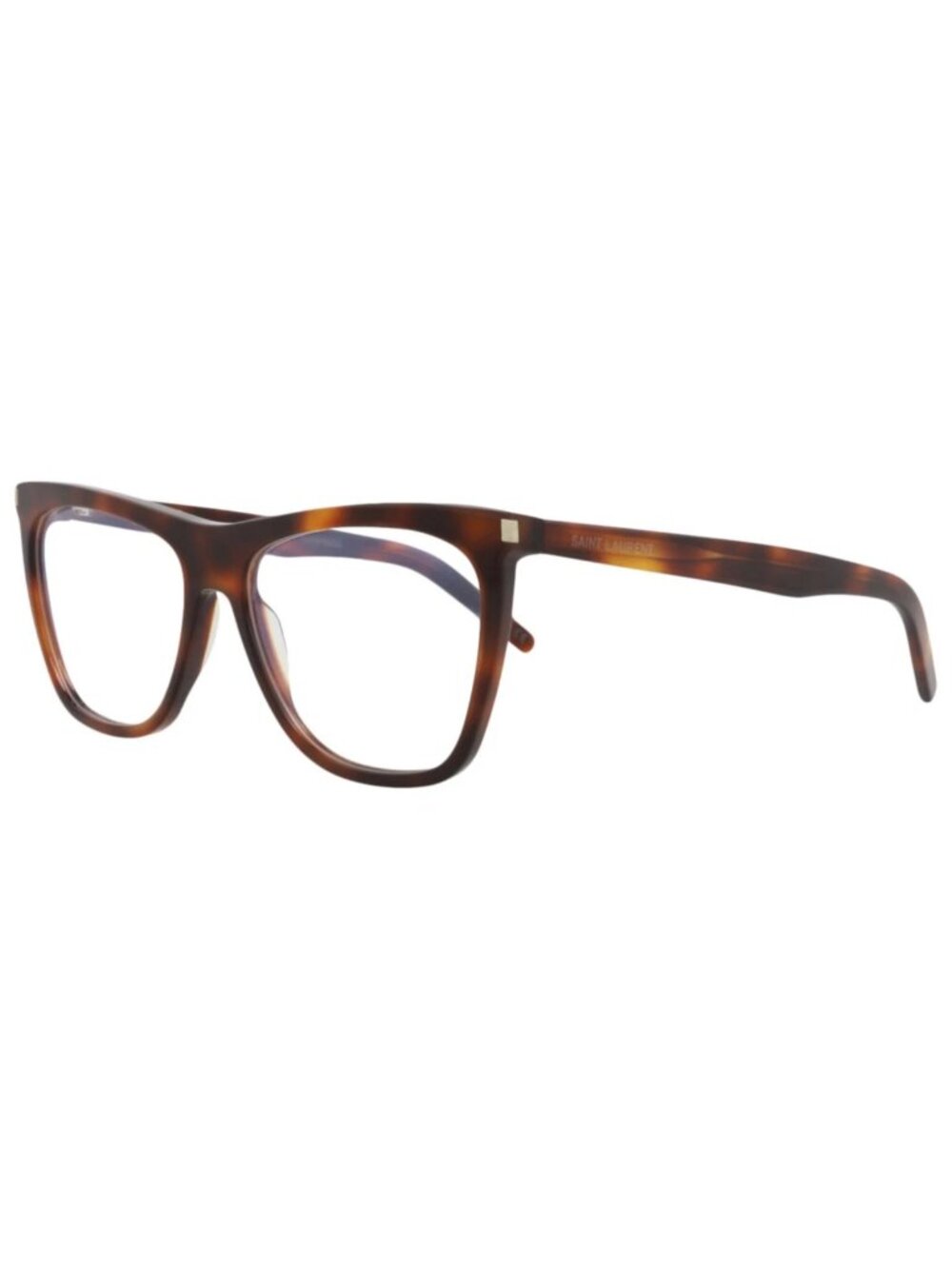 New Saint Laurent Women's Eyeglasses Square Rectangle Acetate Frame Havana